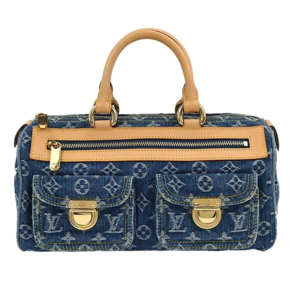 Louis Vuitton Blue Monogram Denim Neo Speedy Handbag - Picture 1 of 10